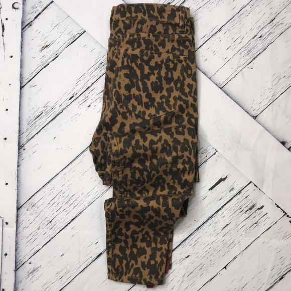 ZARA WOMAN Leopard Print Skinny Jeans sz 8